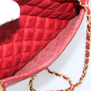 CHANEL Matelasse Chain Shoulder Bag Leather Red Gold CC Auth mr2729-22