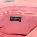 CHANEL Choco Bar 2.55 Chain Shoulder Bag Suede Pink Silver CC Auth mr2730-15