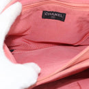 CHANEL Choco Bar 2.55 Chain Shoulder Bag Suede Pink Silver CC Auth mr2730-16