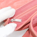 CHANEL Choco Bar 2.55 Chain Shoulder Bag Suede Pink Silver CC Auth mr2730-19