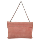 CHANEL Choco Bar 2.55 Chain Shoulder Bag Suede Pink Silver CC Auth mr2730-3