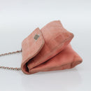 CHANEL Choco Bar 2.55 Chain Shoulder Bag Suede Pink Silver CC Auth mr2730-4
