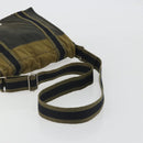 HERMES Bassus PM Shoulder Bag Canvas Khaki Silver Auth mr2731-7