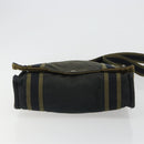 HERMES Bassus PM Shoulder Bag Canvas Khaki Silver Auth mr2731-5