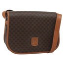 CELINE Macadam Canvas Shoulder Bag PVC Leather Brown Gold Auth mr2732-1