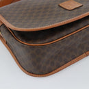 CELINE Macadam Canvas Shoulder Bag PVC Leather Brown Gold Auth mr2732-11