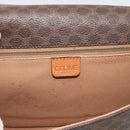 CELINE Macadam Canvas Shoulder Bag PVC Leather Brown Gold Auth mr2732-15