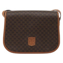 CELINE Macadam Canvas Shoulder Bag PVC Leather Brown Gold Auth mr2732-2