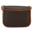 CELINE Macadam Canvas Shoulder Bag PVC Leather Brown Gold Auth mr2732-3