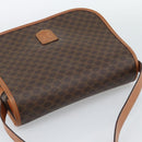 CELINE Macadam Canvas Shoulder Bag PVC Leather Brown Gold Auth mr2732-6