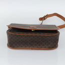 CELINE Macadam Canvas Shoulder Bag PVC Leather Brown Gold Auth mr2732-9