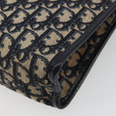 Christian Dior Trotter Canvas Clutch Bag Navy Silver Auth mr2733-15