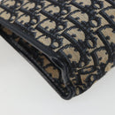Christian Dior Trotter Canvas Clutch Bag Navy Silver Auth mr2733-16