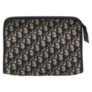Christian Dior Trotter Canvas Clutch Bag Navy Silver Auth mr2733-13