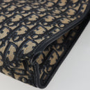 Christian Dior Trotter Canvas Clutch Bag Navy Silver Auth mr2733-7