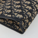 Christian Dior Trotter Canvas Clutch Bag Navy Silver Auth mr2733-14