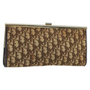 Christian Dior Trotter Canvas Clutch Bag Brown Gold Auth mr2734A-1
