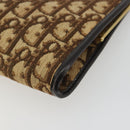 Christian Dior Trotter Canvas Clutch Bag Brown Gold Auth mr2734A-15