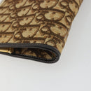 Christian Dior Trotter Canvas Clutch Bag Brown Gold Auth mr2734A-16