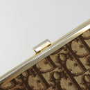 Christian Dior Trotter Canvas Clutch Bag Brown Gold Auth mr2734A-8