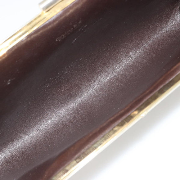 Christian Dior Trotter Canvas Clutch Bag Brown Gold Auth mr2734A