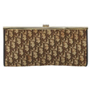Christian Dior Trotter Canvas Clutch Bag Brown Gold Auth mr2734A-13