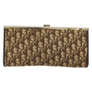Christian Dior Trotter Canvas Clutch Bag Brown Gold Auth mr2734A-2