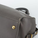 SAINT LAURENT Cabas Hand Bag Leather Gray Gold Auth mr2735A-10