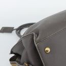 SAINT LAURENT Cabas Hand Bag Leather Gray Gold Auth mr2735A-11