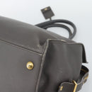 SAINT LAURENT Cabas Hand Bag Leather Gray Gold Auth mr2735A-12