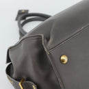 SAINT LAURENT Cabas Hand Bag Leather Gray Gold Auth mr2735A-13