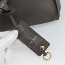 SAINT LAURENT Cabas Hand Bag Leather Gray Gold Auth mr2735A-14