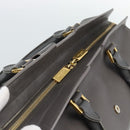SAINT LAURENT Cabas Hand Bag Leather Gray Gold Auth mr2735A-16
