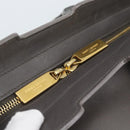 SAINT LAURENT Cabas Hand Bag Leather Gray Gold Auth mr2735A-17