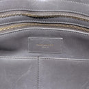 SAINT LAURENT Cabas Hand Bag Leather Gray Gold Auth mr2735A-18