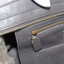 SAINT LAURENT Cabas Hand Bag Leather Gray Gold Auth mr2735A-23