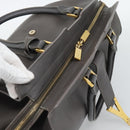 SAINT LAURENT Cabas Hand Bag Leather Gray Gold Auth mr2735A-6