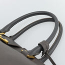 SAINT LAURENT Cabas Hand Bag Leather Gray Gold Auth mr2735A-8