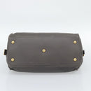 SAINT LAURENT Cabas Hand Bag Leather Gray Gold Auth mr2735A-9