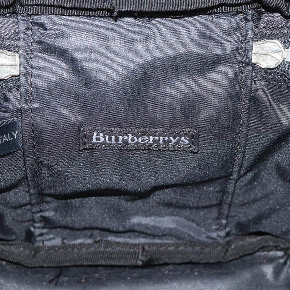 Burberrys Nova Check Vanity Hand Bag Canvas Red Silver Auth mr2736