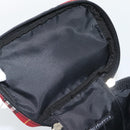 Burberrys Nova Check Vanity Hand Bag Canvas Red Silver Auth mr2736-10