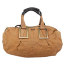 Chloe Etel Shoulder Bag Leather 2way Brown Gold Auth mr2737-2