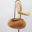 Chloe Etel Shoulder Bag Leather 2way Brown Gold Auth mr2737-25