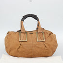 Chloe Etel Shoulder Bag Leather 2way Brown Gold Auth mr2737-26