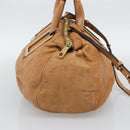 Chloe Etel Shoulder Bag Leather 2way Brown Gold Auth mr2737-4