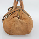 Chloe Etel Shoulder Bag Leather 2way Brown Gold Auth mr2737-5