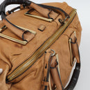 Chloe Etel Shoulder Bag Leather 2way Brown Gold Auth mr2737-6