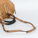 Chloe Etel Shoulder Bag Leather 2way Brown Gold Auth mr2737-9