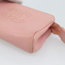 CHANEL Pouch Caviar Skin Pink Gold CC Auth mr2739-7
