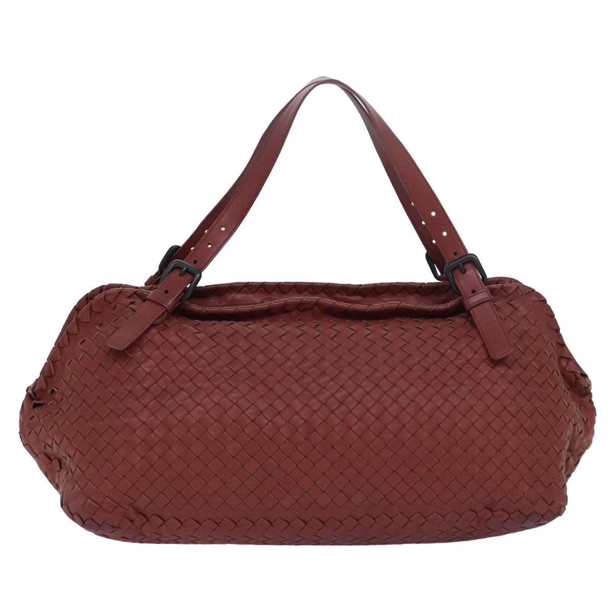 BOTTEGA VENETA INTRECCIATO Tote Bag Leather Red Auth mr274